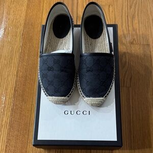 Gucci Navy Espadrille Shoes
